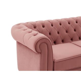 Vente-unique Sofa 2-Sitzer - Samt - Pastellrosa - CHESTERFIELD  
