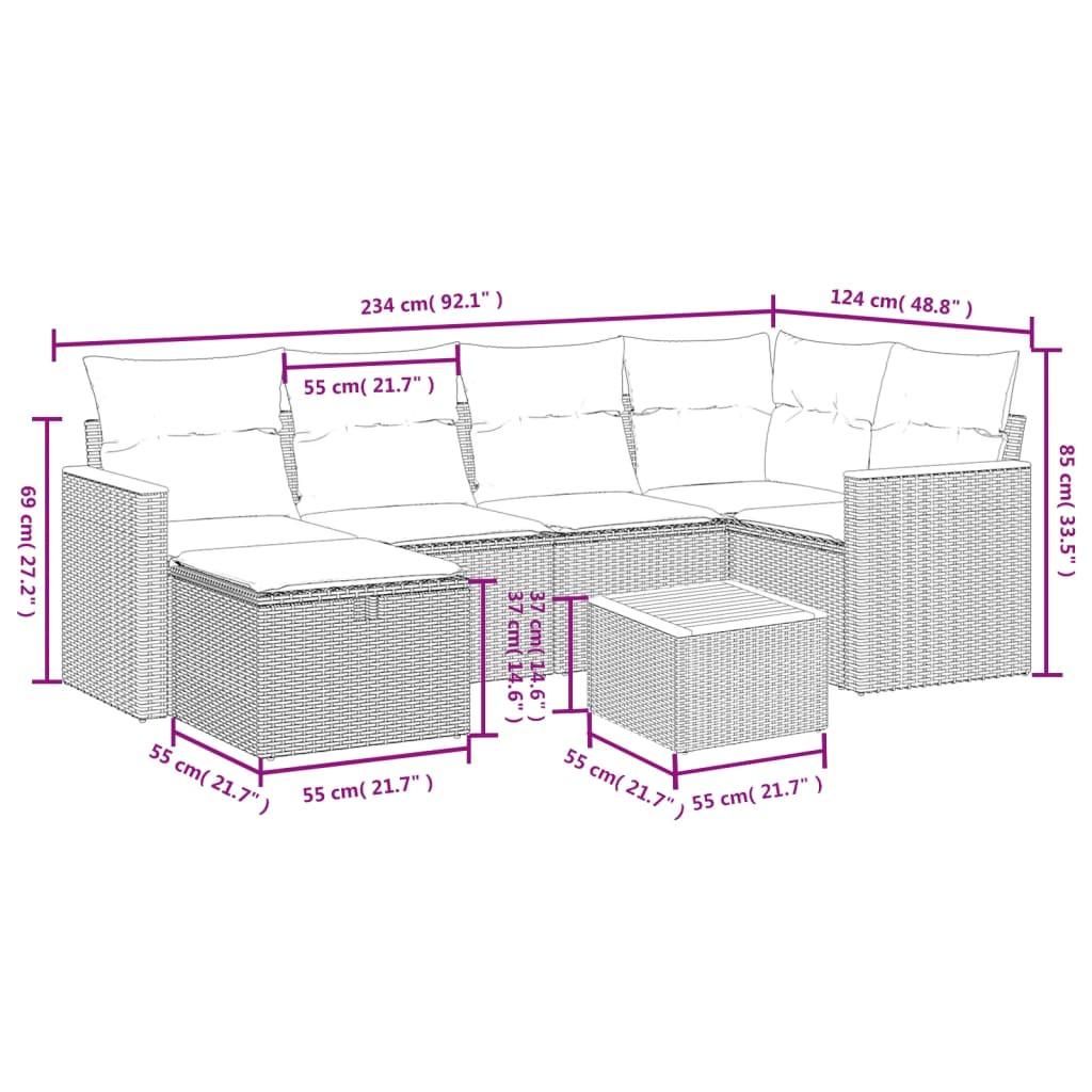 VidaXL Ensemble de canapés de jardin rotin synthétique  