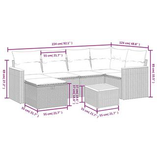 VidaXL Ensemble de canapés de jardin rotin synthétique  