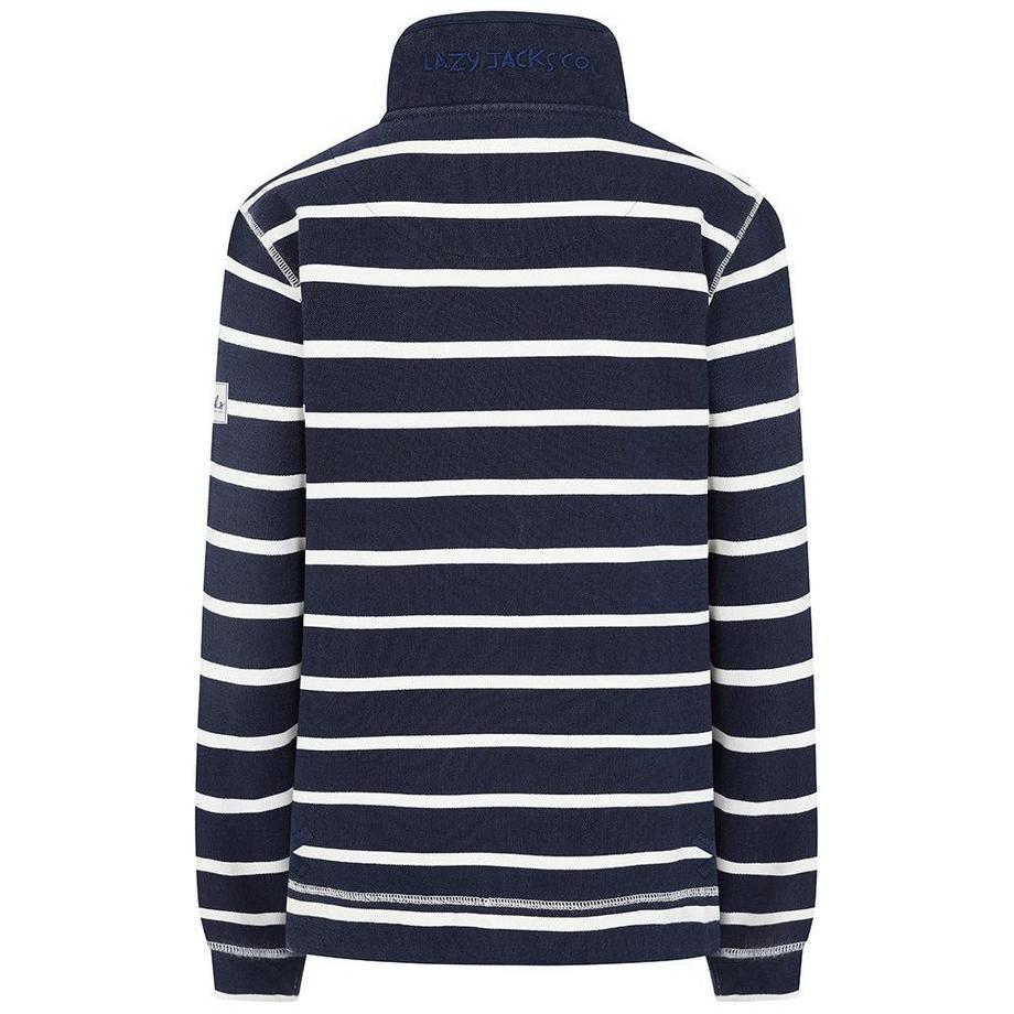 Lazy Jacks Gestreiftes Piqué Sweatshirt mit Knopfleiste  