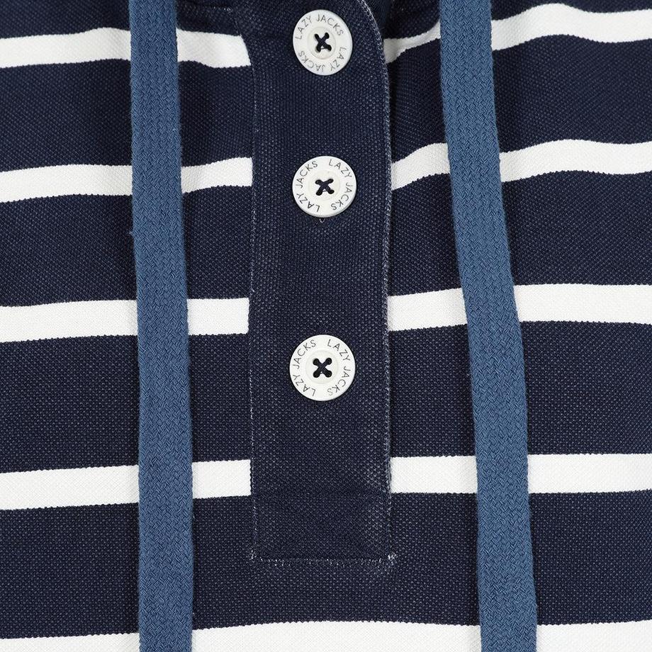 Lazy Jacks Gestreiftes Piqué Sweatshirt mit Knopfleiste  