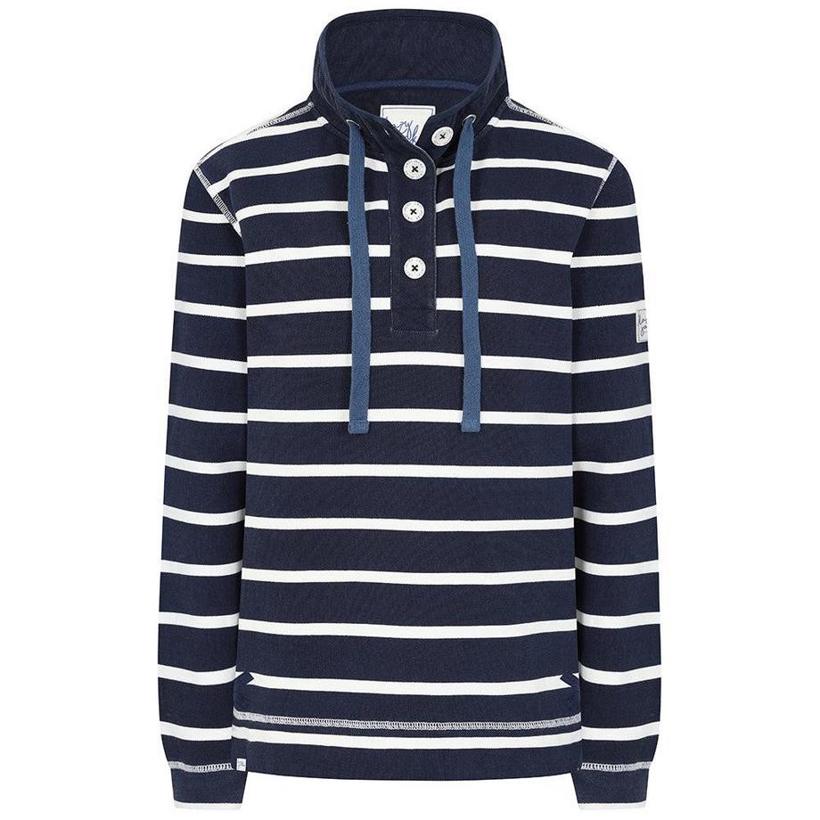 Sweatshirt  , Knopfhals, Piqué