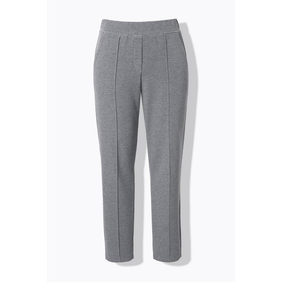 Ulla Popken Pantalon Punto di Roma Jambe Fuselée Passepoil Taille Élastique  