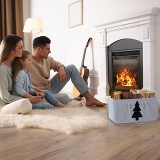 B2X Kaminholztasche aus Filz mit Motiv  