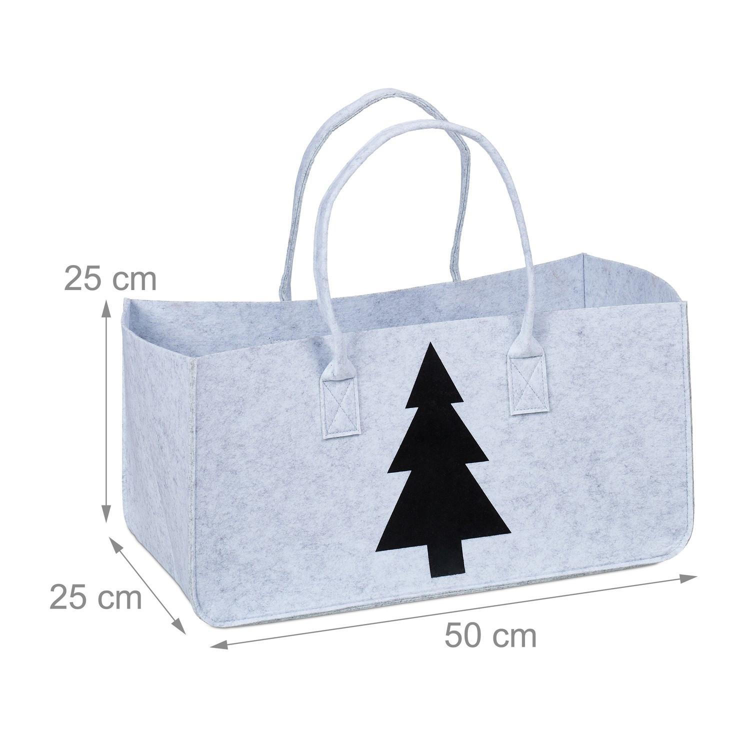 B2X Kaminholztasche aus Filz mit Motiv  