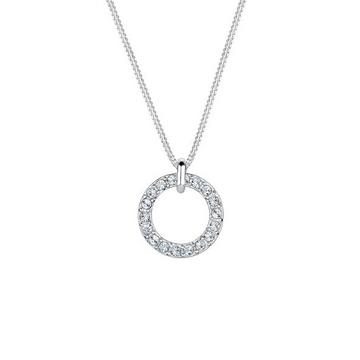 Collier Femmes Pendentif Solitaire Cercle Avec Cristal