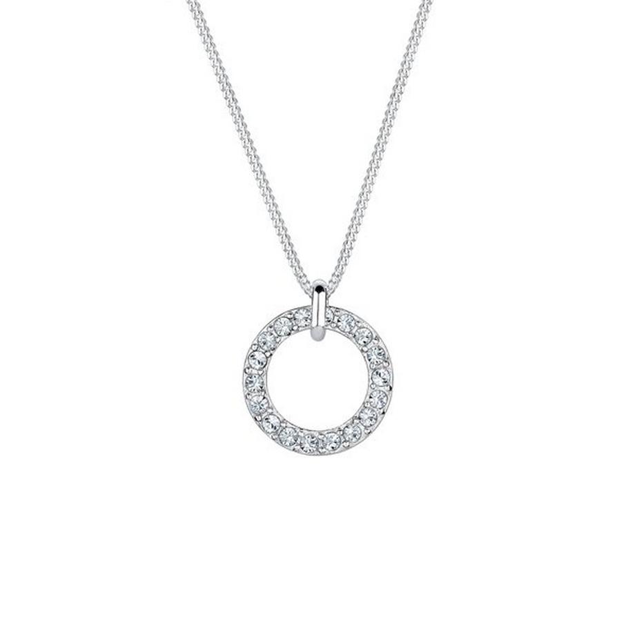 Collier Femmes Pendentif Solitaire Cercle Avec Cristal