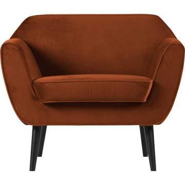 Fauteuil Rocco velours rouille