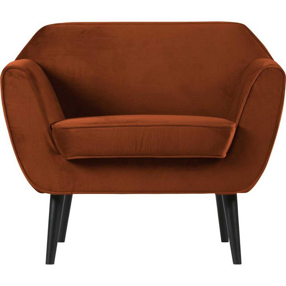Fauteuil Rocco velours rouille
