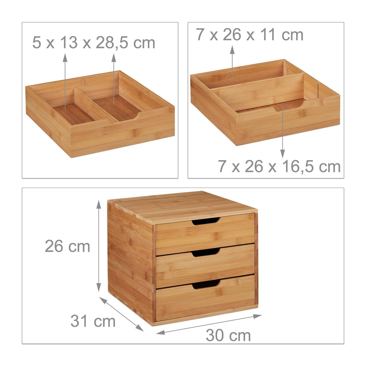 Northix Schreibtisch-Organizer mit 3 Schubladen  