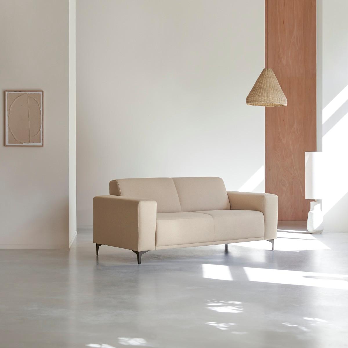 Tikamoon Canapé en tissu écru, 2-3 places Lars  