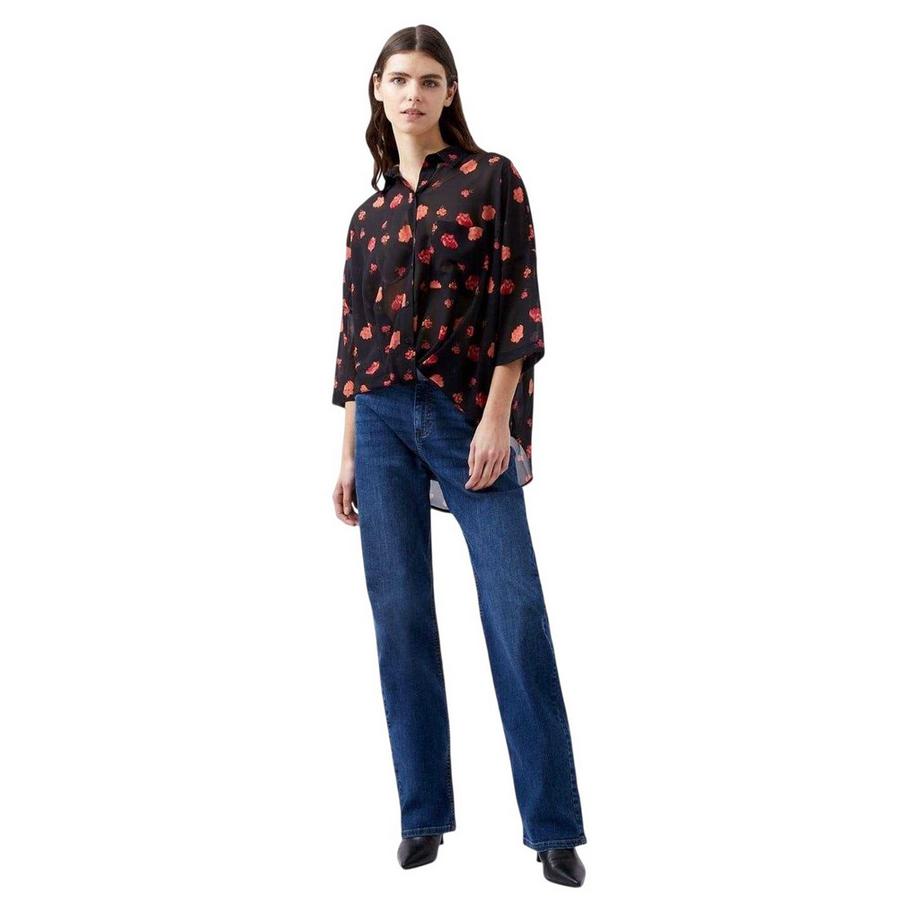 FRENCH CONNECTION Camicia floreale con spalle cadenti e tessuto velato  