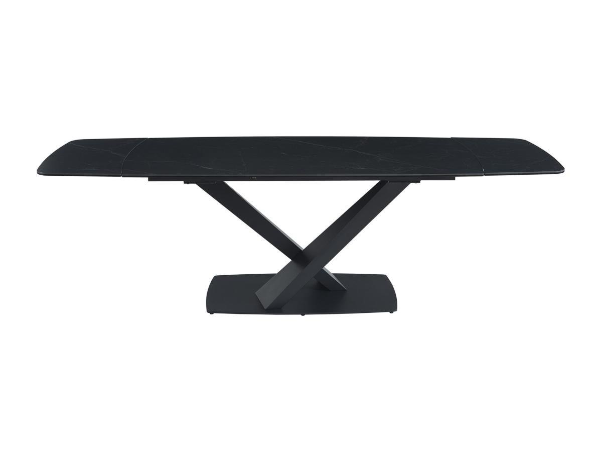Maison Céphy Esstisch ausziehbar - 6 bis 10 Personen - Sicherheitsglas, Keramik & Metall - Marmor-Optik Schwarz - MALATA von Maison Céphy  