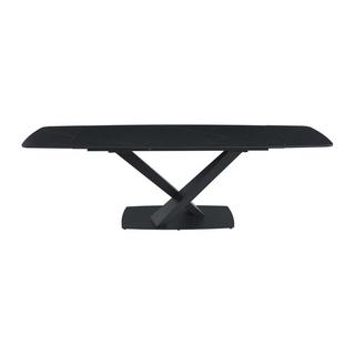 Maison Céphy Esstisch ausziehbar - 6 bis 10 Personen - Sicherheitsglas, Keramik & Metall - Marmor-Optik Schwarz - MALATA von Maison Céphy  