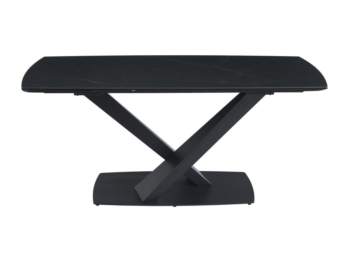 Maison Céphy Esstisch ausziehbar - 6 bis 10 Personen - Sicherheitsglas, Keramik & Metall - Marmor-Optik Schwarz - MALATA von Maison Céphy  