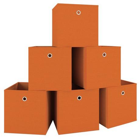 VCM Lot de 6 boîtes pliantes Boîte pliante en tissu Boîte pliante Boîte à étagères Rangement Boxas  