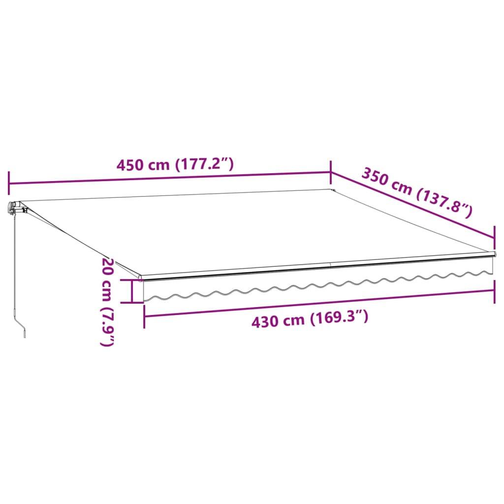 VidaXL Auvent rétractable tissu  