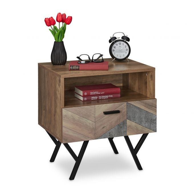 B2X Table de chevet de style industriel  