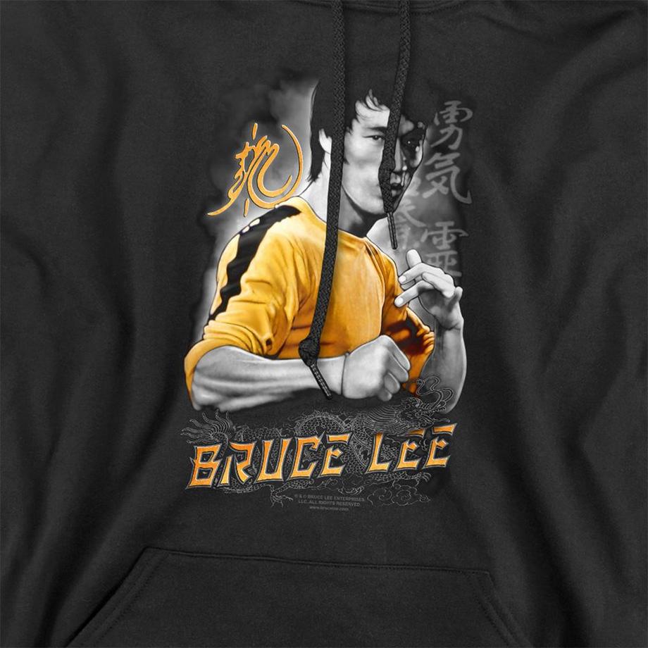 Bruce Lee Yellow Dragon Felpa Con Cappuccio  