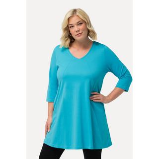 Ulla Popken  Longshirt, Ziernähte, A-Linie, V-Ausschnitt, 3/4-Arm 