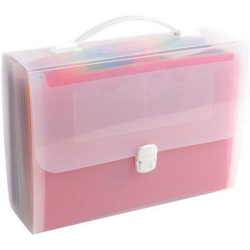 Cartella a soffietti espandibili con manico Crystal Colours polipropilene zigrinato 24 scomparti - 29x33cm