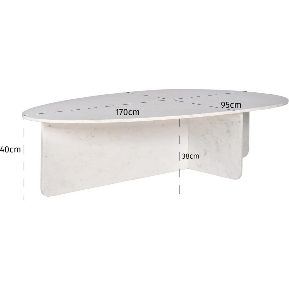 mutoni Tavolino Brandon bianco 170  