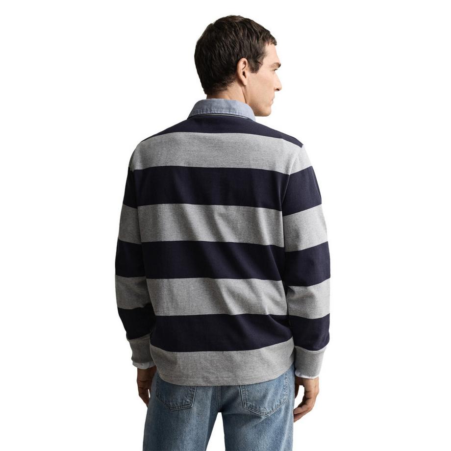 GANT Polo  Pack de 1 Confortable à porter-REGULAR CHAMBRAY STRIPE HEAVY RUGGER  