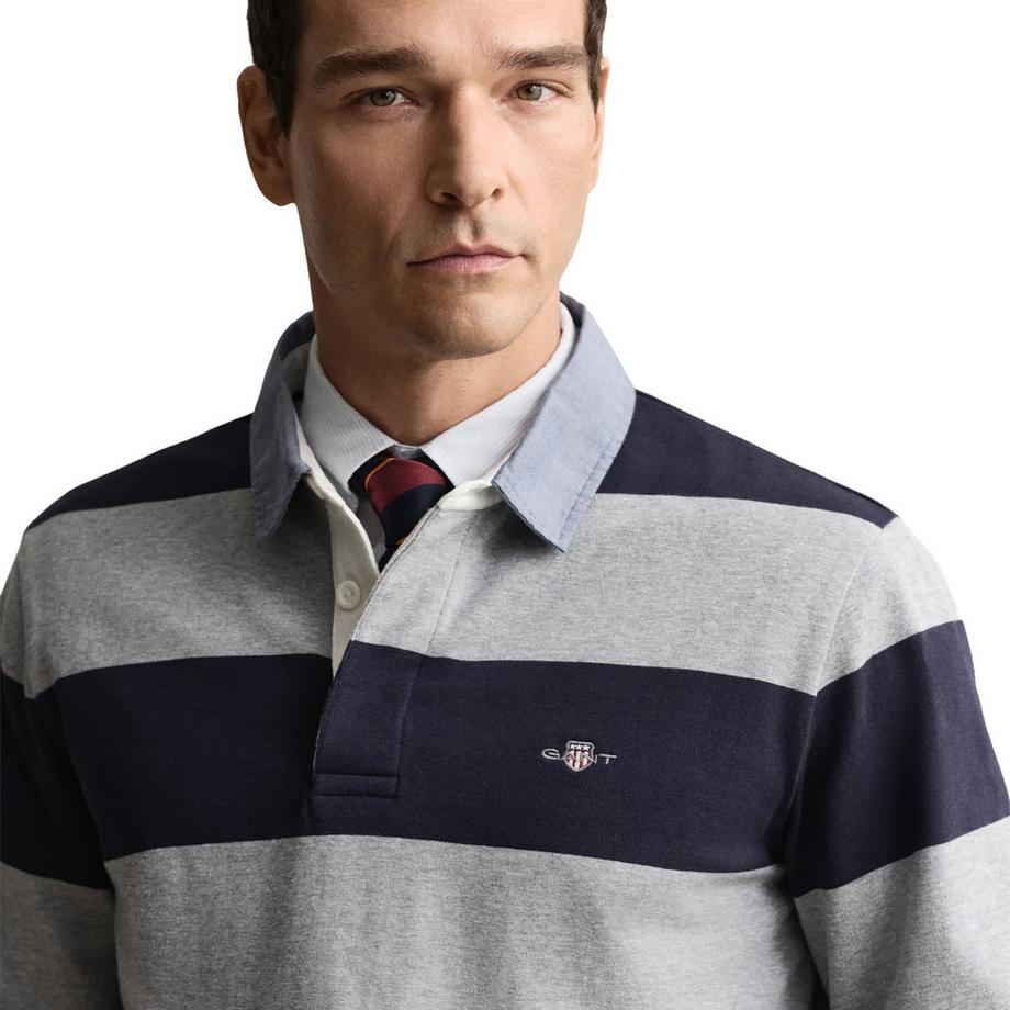 GANT Polo  Pack de 1 Confortable à porter-REGULAR CHAMBRAY STRIPE HEAVY RUGGER  