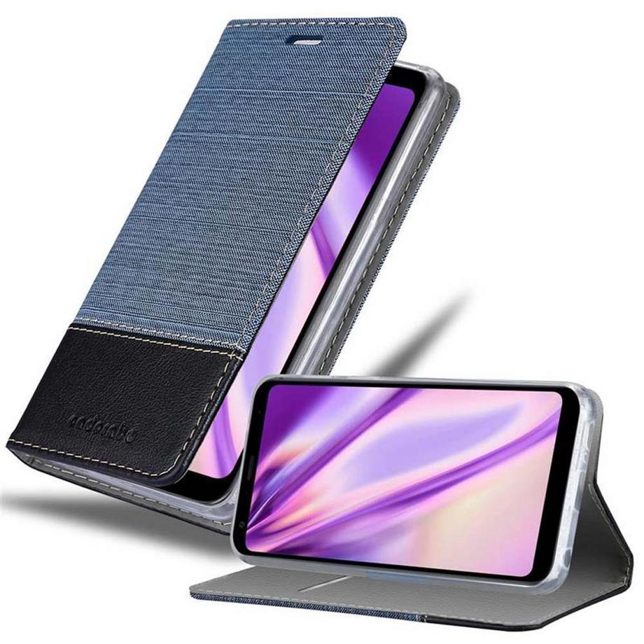 Housse compatible avec LG Q7 / Q7a / Q7+ - Coque de protection avec fermeture magnétique, fonction de support et compartiment pour carte