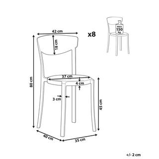 Beliani Lot de 8 chaises de salle à manger en Matière synthétique Moderne VIESTE  