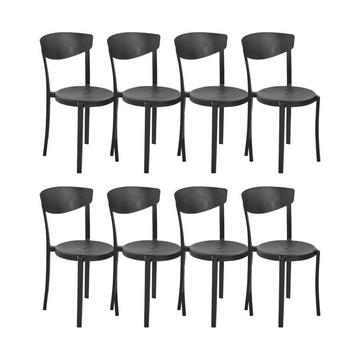Lot de 8 chaises de salle à manger en Matière synthétique Moderne VIESTE