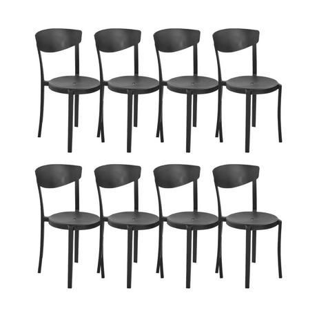 Beliani Lot de 8 chaises de salle à manger en Matière synthétique Moderne VIESTE  