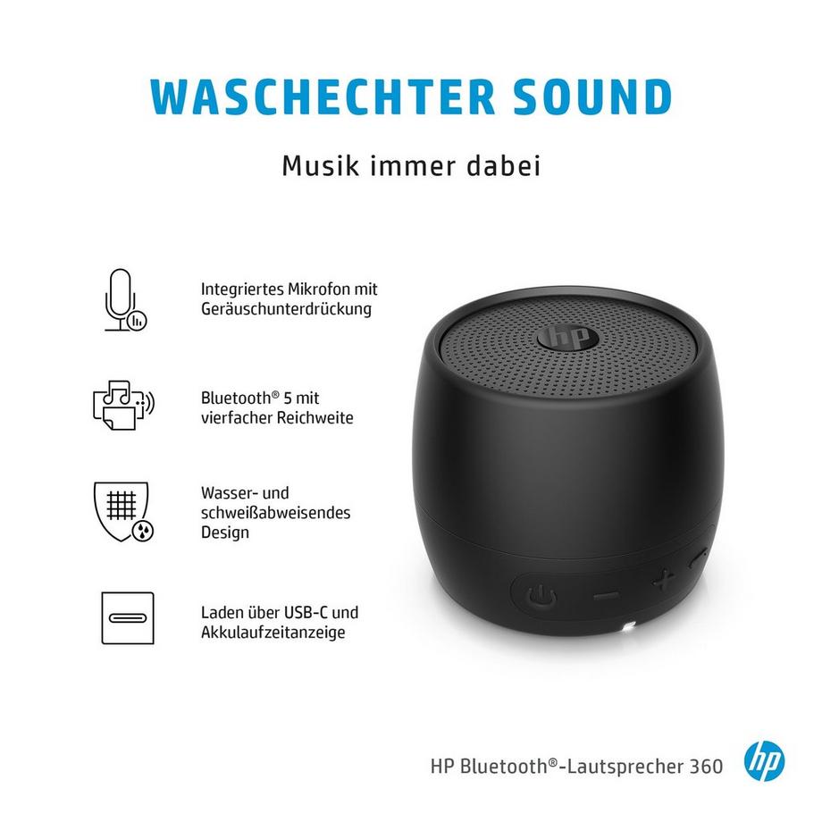 Hewlett-Packard  Bluetooth-Lautsprecher 360 (schwarz) 