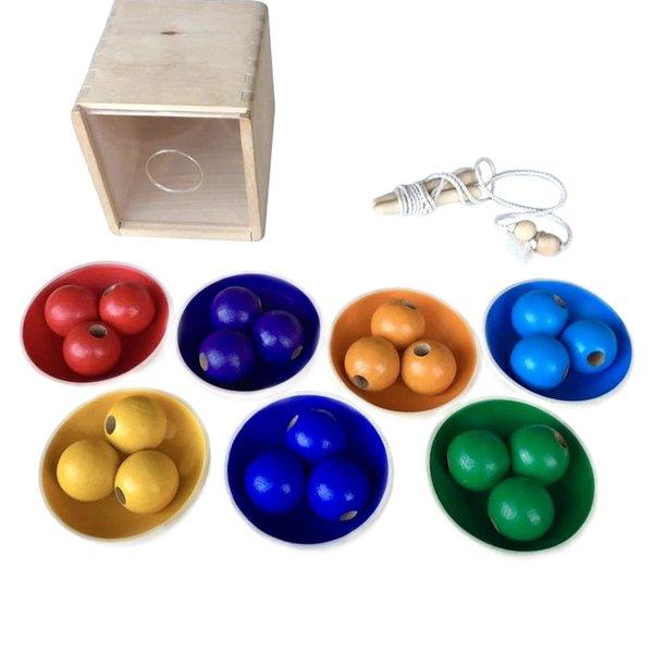 Montessori  Jouets pour enfants, Perles en bois à ficeler, Jouets Montessori, Arc-en-ciel 