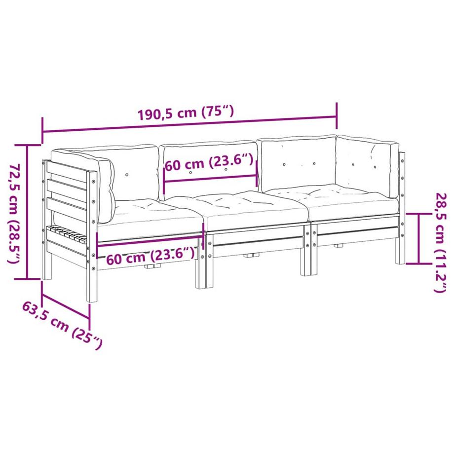 VidaXL set divano da giardino Legno  
