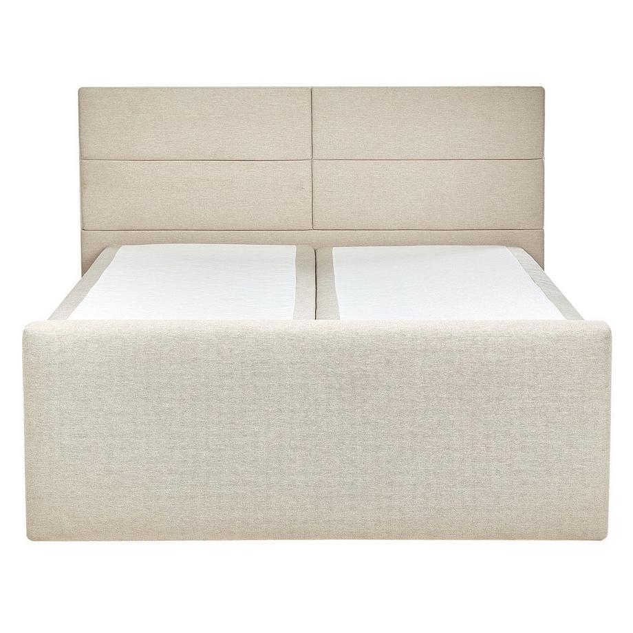 Beliani Lit boxspring avec rangement en Tissu Moderne ARISTOCRAT  