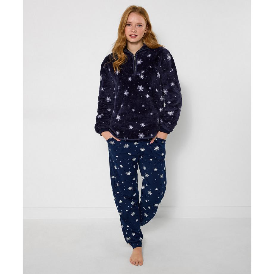Joe Browns Saisonaler Fleece mit Schneeflocken und Kapuze  