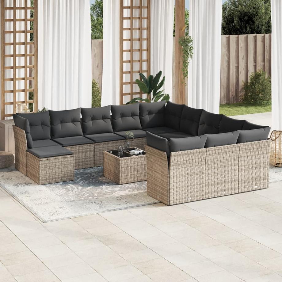 VidaXL set divano da giardino Polirattan  