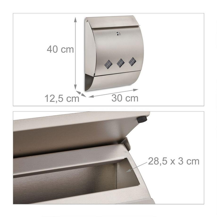 Northix  Briefkasten mit Zeitungsfach 