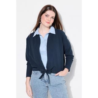 Ulla Popken Bolero Jacke Stehkragen Fledermaus Langarm Saumband  