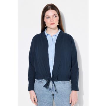 Bolero-Jacke, Stehkragen, Fledermaus-Langarm, Saumband