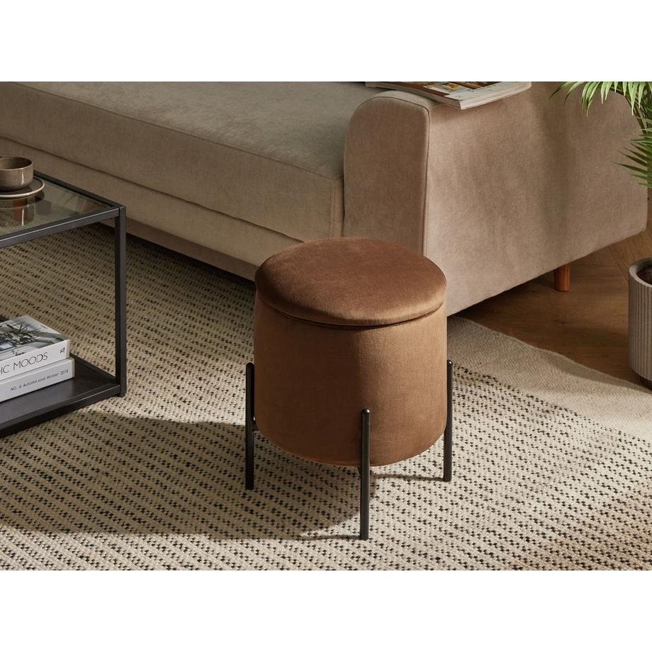 Beliani Pouf mit Stauraum aus Samtstoff Skandinavisch WENONA  