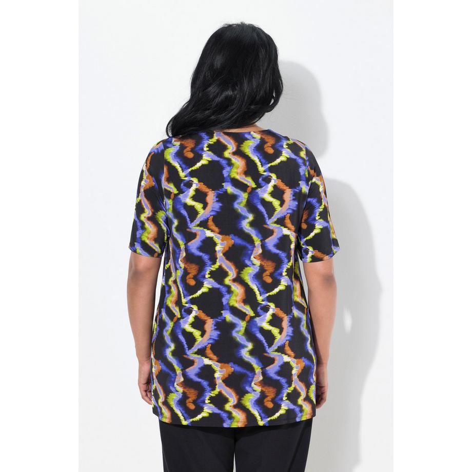 Ulla Popken T-shirt Slinky Coupe Évasée Col V Manches Courtes  