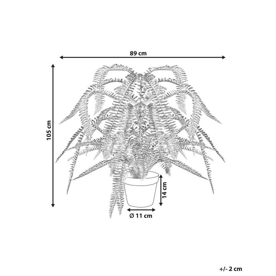 Beliani Plante artificielle en Matière synthétique Rétro FERN LEAF PLANT  
