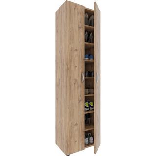 VCM XXL bois Grande armoire à chaussures Commode à chaussures Étagère à chaussures Bottes Grande Ulas 8 compartiments  