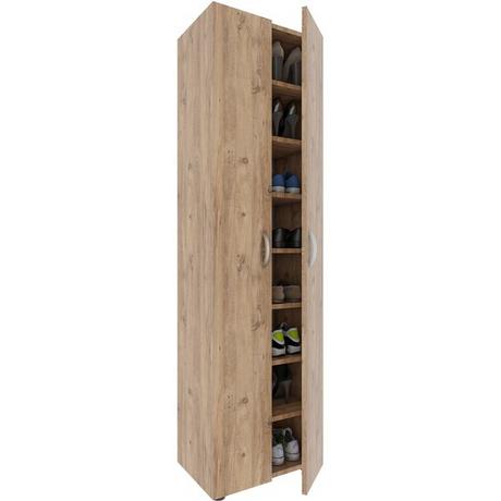 VCM XXL bois Grande armoire à chaussures Commode à chaussures Étagère à chaussures Bottes Grande Ulas 8 compartiments  