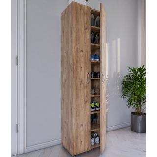 VCM XXL bois Grande armoire à chaussures Commode à chaussures Étagère à chaussures Bottes Grande Ulas 8 compartiments  