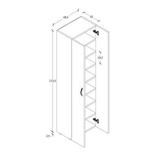 VCM XXL bois Grande armoire à chaussures Commode à chaussures Étagère à chaussures Bottes Grande Ulas 8 compartiments  