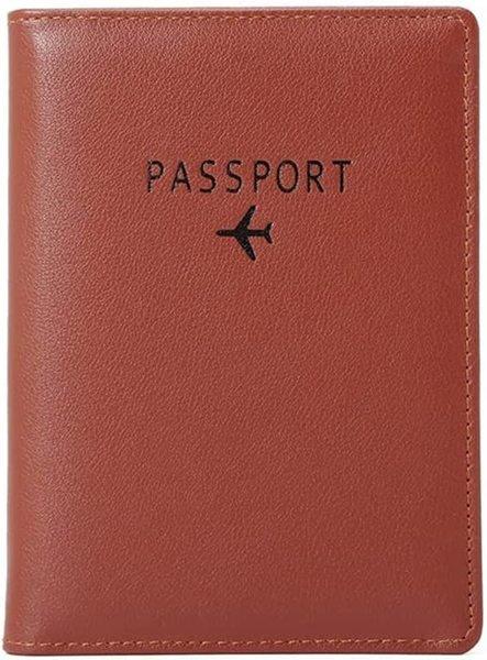 eStore  Porta passaporto in pelle PU, Marrone 