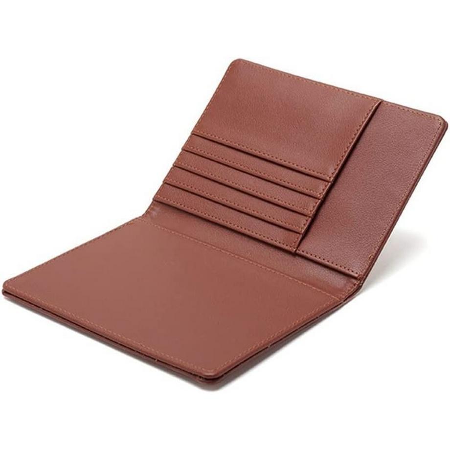 eStore  Reisepasshülle aus PU-Leder, Braun 